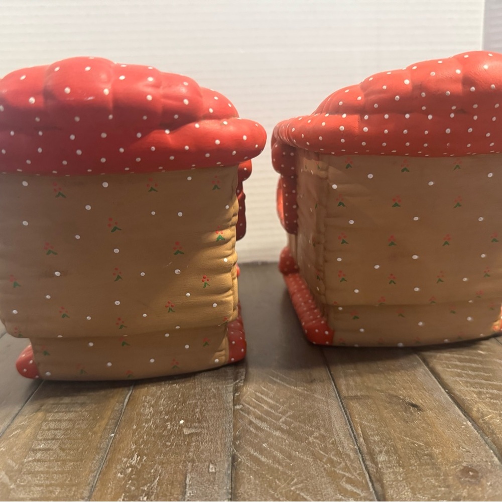 Vintage Kimple Mold Ceramic Sleigh Set - Hand Painted Polka Dot - Picture 8 of 11